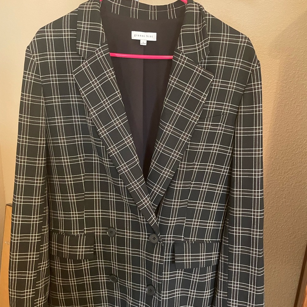 Gianni no I Black and White Plaid Blazer